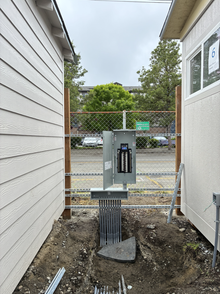New electrical panel installed outdoors on residential property in Auburn WA